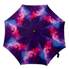 Colorful Pink And Blue Disco Smoke - Mist, Digital Art Hook Handle Umbrellas (small) by picsaspassion