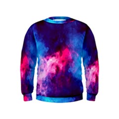 Colorful Pink And Blue Disco Smoke - Mist, Digital Art Kids  Sweatshirt