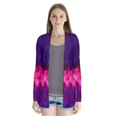 Colorful Pink And Blue Disco Smoke - Mist, Digital Art Drape Collar Cardigan by picsaspassion