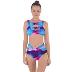 Colorful Pink And Blue Disco Smoke - Mist, Digital Art Bandaged Up Bikini Set  by picsaspassion