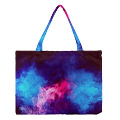 Colorful Pink And Blue Disco Smoke - Mist, Digital Art Medium Tote Bag by picsaspassion