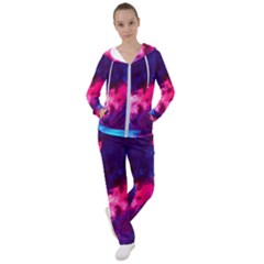 Colorful Pink And Blue Disco Smoke - Mist, Digital Art Women s Tracksuit by picsaspassion