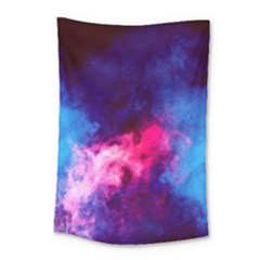 Colorful Pink And Blue Disco Smoke - Mist, Digital Art Small Tapestry