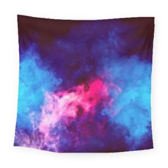 Colorful Pink And Blue Disco Smoke - Mist, Digital Art Square Tapestry (large)