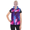 Colorful Pink and Blue Disco smoke - mist, digital art Women s Button Up Vest View1