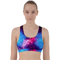 Colorful Pink And Blue Disco Smoke - Mist, Digital Art Back Weave Sports Bra by picsaspassion