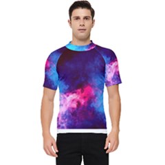 Colorful Pink And Blue Disco Smoke - Mist, Digital Art Men s Short Sleeve Rash Guard by picsaspassion