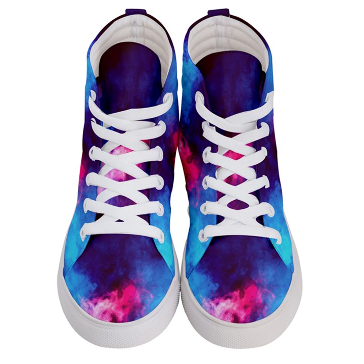 Colorful Pink and Blue Disco smoke - mist, digital art Women s Hi-Top Skate Sneakers