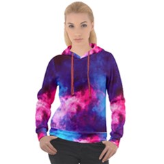 Colorful Pink And Blue Disco Smoke - Mist, Digital Art Women s Overhead Hoodie