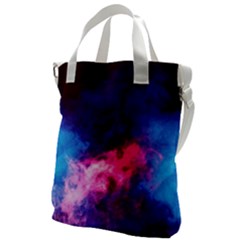 Colorful Pink And Blue Disco Smoke - Mist, Digital Art Canvas Messenger Bag by picsaspassion