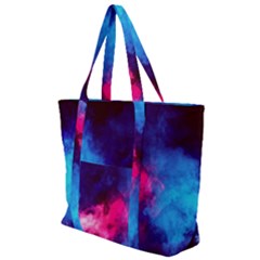 Colorful Pink And Blue Disco Smoke - Mist, Digital Art Zip Up Canvas Bag by picsaspassion