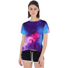 Colorful Pink And Blue Disco Smoke - Mist, Digital Art Open Back Sport Tee by picsaspassion