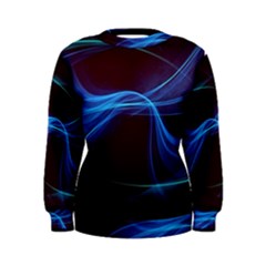 Light Waves In Blue And Green, Graphic Art Women s Sweatshirt