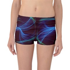 Light Waves In Blue And Green, Graphic Art Reversible Boyleg Bikini Bottoms by picsaspassion