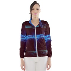 Light Waves In Blue And Green, Graphic Art Women s Windbreaker