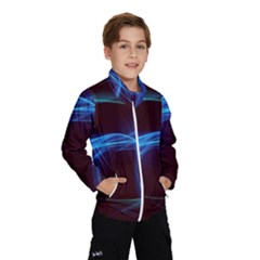 Light Waves In Blue And Green, Graphic Art Kids  Windbreaker by picsaspassion