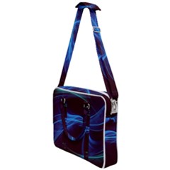 Light Waves In Blue And Green, Graphic Art Cross Body Office Bag by picsaspassion