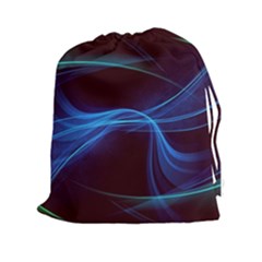 Light Waves In Blue And Green, Graphic Art Drawstring Pouch (2xl) by picsaspassion