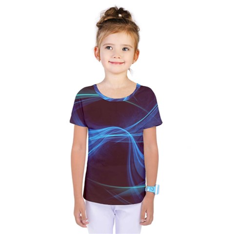 Light Waves In Blue And Green, Graphic Art Kids  One Piece Tee by picsaspassion