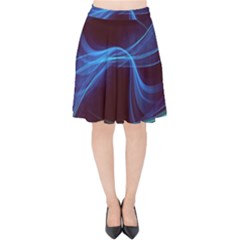 Light Waves In Blue And Green, Graphic Art Velvet High Waist Skirt by picsaspassion