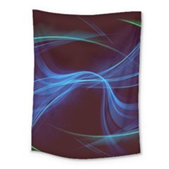 Light Waves In Blue And Green, Graphic Art Medium Tapestry