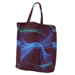 Light Waves In Blue And Green, Graphic Art Giant Grocery Tote by picsaspassion