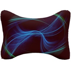 Light Waves In Blue And Green, Graphic Art Seat Head Rest Cushion