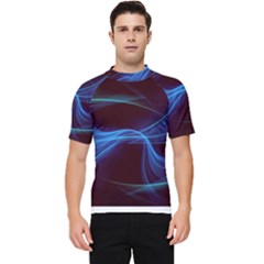 Light Waves In Blue And Green, Graphic Art Men s Short Sleeve Rash Guard