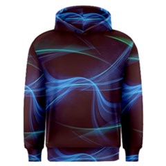 Light Waves In Blue And Green, Graphic Art Men s Overhead Hoodie by picsaspassion