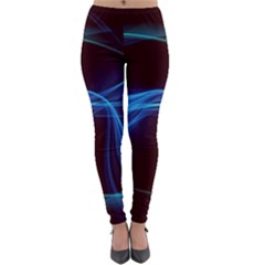 Light Waves In Blue And Green, Graphic Art Lightweight Velour Leggings by picsaspassion