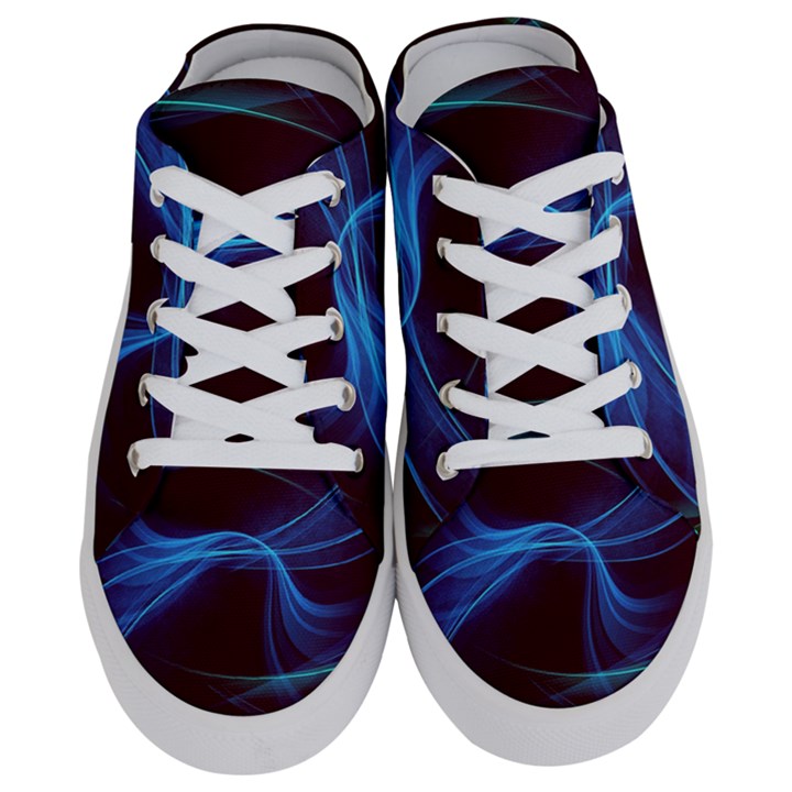 Light waves in Blue and Green, graphic art Half Slippers