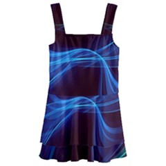 Light Waves In Blue And Green, Graphic Art Kids  Layered Skirt Swimsuit by picsaspassion