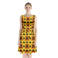 Zappwaits-retro Sleeveless Waist Tie Chiffon Dress by zappwaits