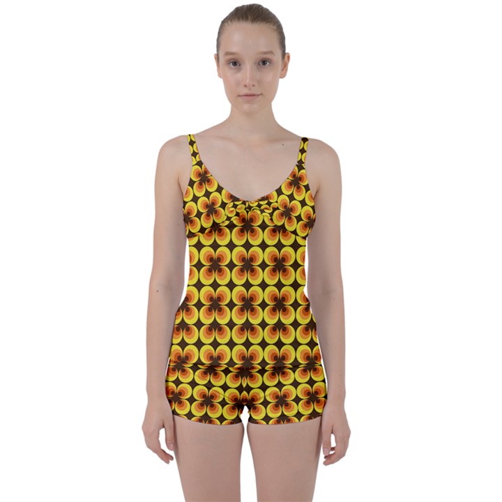 zappwaits-retro Tie Front Two Piece Tankini