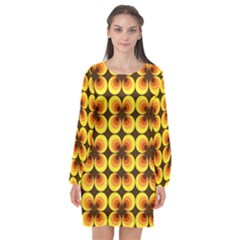 Zappwaits-retro Long Sleeve Chiffon Shift Dress  by zappwaits