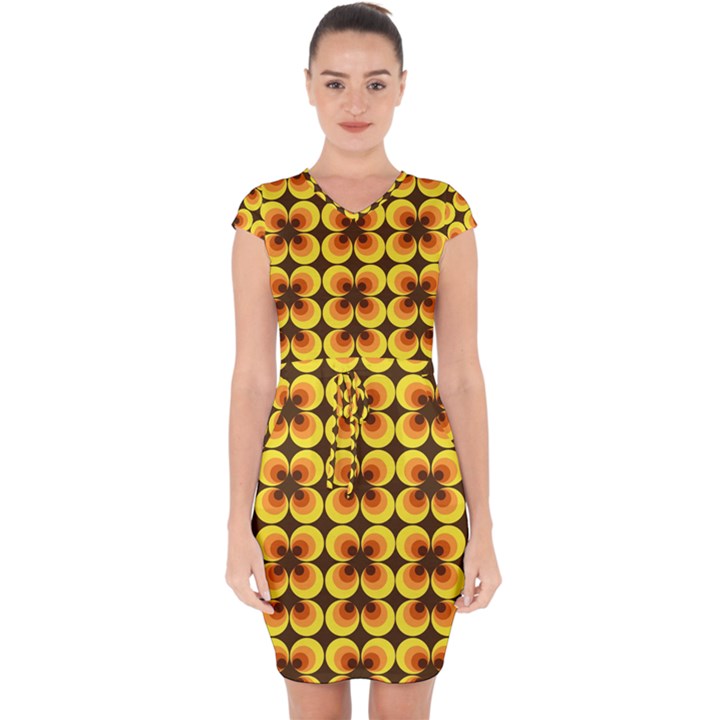 zappwaits retro Capsleeve Drawstring Dress 