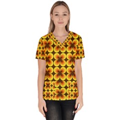 Zappwaits Retro Women s V-neck Scrub Top