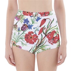 Summer Flowers High-waisted Bikini Bottoms by goljakoff