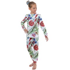 Summer Flowers Kids  Long Sleeve Set  by goljakoff