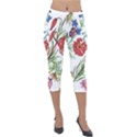 Summer flowers Lightweight Velour Capri Leggings  View1