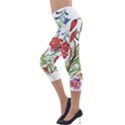 Summer flowers Lightweight Velour Capri Leggings  View3