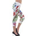 Summer flowers Lightweight Velour Capri Leggings  View4