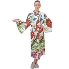 Summer Flowers Maxi Velour Kimono by goljakoff