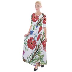 Summer Flowers Half Sleeves Maxi Dress by goljakoff