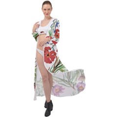 Summer Flowers Maxi Chiffon Beach Wrap by goljakoff