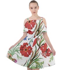 Summer Flowers Cut Out Shoulders Chiffon Dress by goljakoff