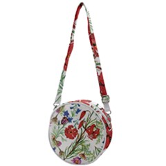 Summer Flowers Crossbody Circle Bag by goljakoff