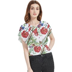 Summer Flowers Butterfly Chiffon Blouse