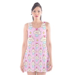 Kawaii Cupcake  Scoop Neck Skater Dress