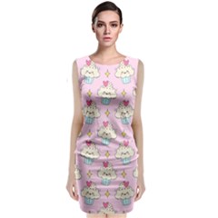 Kawaii Cupcake  Classic Sleeveless Midi Dress